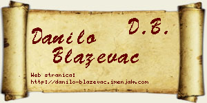 Danilo Blaževac vizit kartica